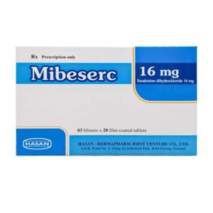 Thuốc Mibeserc 16mg Hasan điều trị các triệu chứng tiền đình và hội chứng Ménière (3 vỉ x 20 viên)
