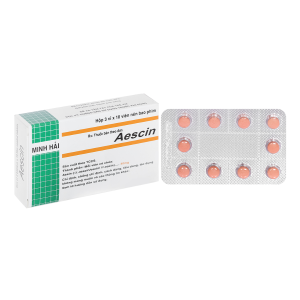 Thuốc Aescin 40mg Minh Hải điều trị thiểu năng tĩnh mạch, tụ máu (3 vỉ x 10 viên)