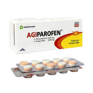 Thuốc Agiparofen Agimexpharm điều trị đau đầu, đau răng, đau cơ xương khớp và hạ sốt (5 vỉ x 10 viên)