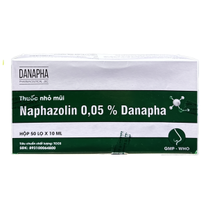 Thuốc nhỏ mũi Naphazolin 0.05% Danapha điều trị nghẹt mũi, sổ mũi, viêm mũi (10ml)