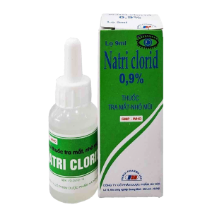 Thuốc nhỏ mắt, nhỏ mũi Natri clorid 0,9% Hà Nội dùng rửa mắt, rửa mũi và hỗ trợ giảm nghẹt mũi (Lọ 9ml)