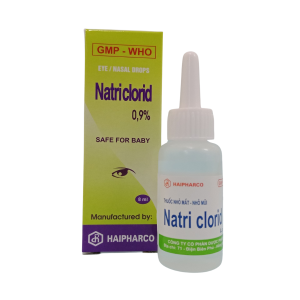 Thuốc nhỏ mắt, mũi Natri clorid 0.9% 8ml Haipharco giúp vệ sinh mắt và mũi hằng ngày