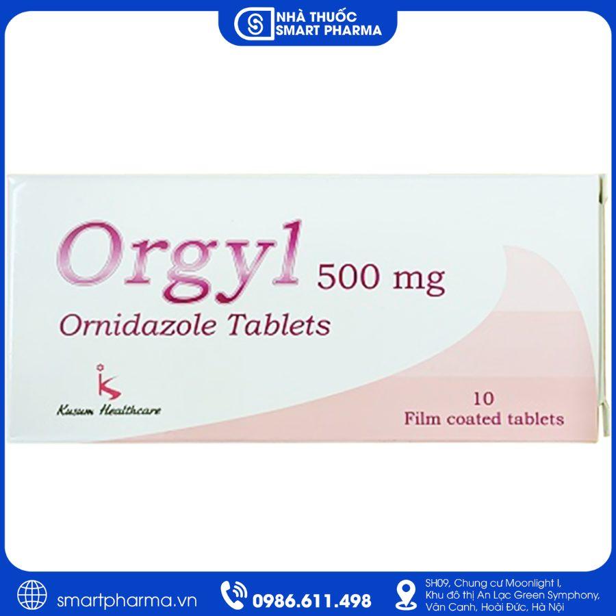 NT Smartpharma (1) Thuốc Orgyl 500mg điều trị nhiễm khuẩn do vi khuẩn kỵ khí, nhiễm amip và Trichomonas