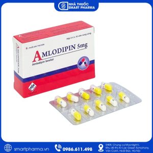 Amlodipin 5mg Vidipha điều trị tăng huyết áp, đau thắt ngực và bệnh lý tim mạch