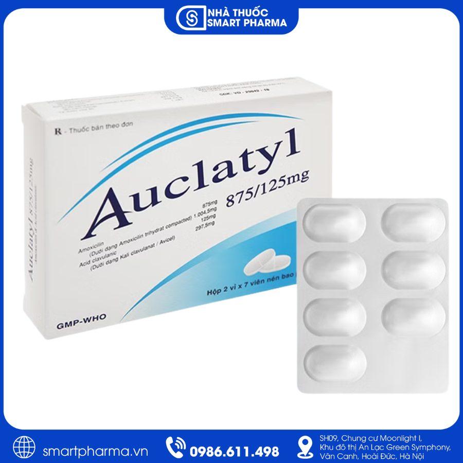 NT Smartpharma (10) Thuốc Auclatyl 875/125mg điều trị nhiễm khuẩn đường hô hấp, tiết niệu, da và mô mềm