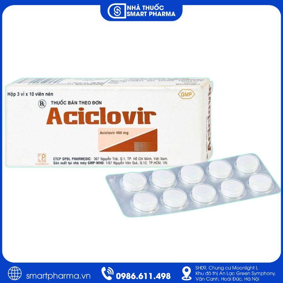NT Smartpharma (12) Thuốc Aciclovir 400mg Pharmedic điều trị nhiễm virus Herpes, zona và thủy đậu