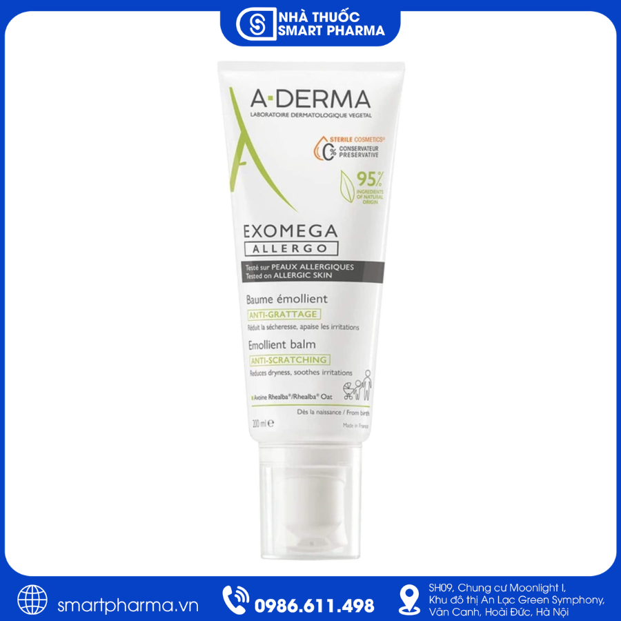 NT Smartpharma (15) A-Derma Exomega Control 200ml dưỡng ẩm, làm dịu da khô và viêm da cơ địa