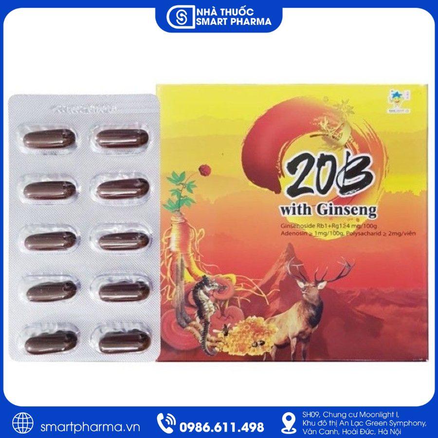 NT Smartpharma (2) 20B With Ginseng bổ sung vitamin nhóm B, hỗ trợ giảm mệt mỏi và tăng cường sức khỏe