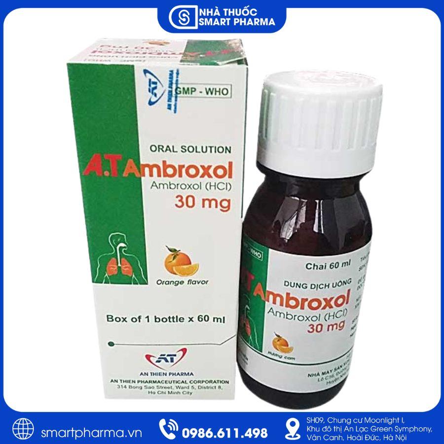 NT Smartpharma (2) Siro A.T Ambroxol 30mg/5ml long đờm, trị ho có đờm