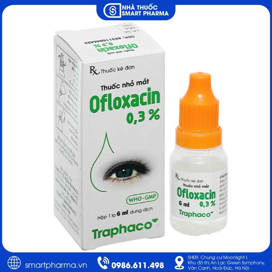 NT Smartpharma (2) Thuốc Ofloxacin 0,3% Traphaco điều trị viêm kết mạc, viêm giác mạc và nhiễm khuẩn mắt