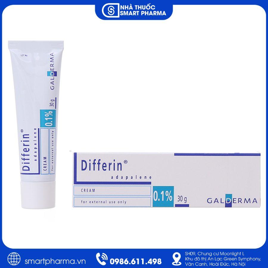 NT Smartpharma (2) Differin Cream 0.1% điều trị mụn trứng cá, mụn đầu đen và mụn viêm
