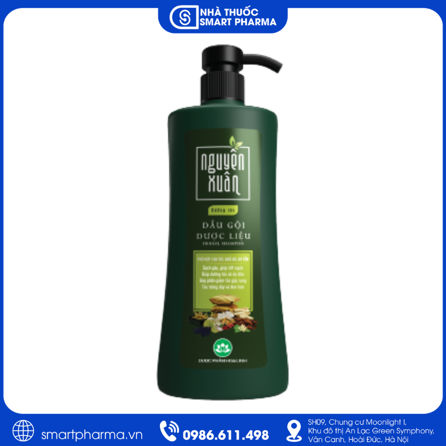 NT Smartpharma (2) Dầu gội dược liệu Nguyên Xuân Xanh 450ml giúp chăm sóc tóc, giảm khô xơ và hỗ trợ tóc chắc khỏe