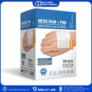 Hetis Film 6cm x 7cm – Gạc film chống thấm nước bảo vệ rốn trẻ sơ sinh