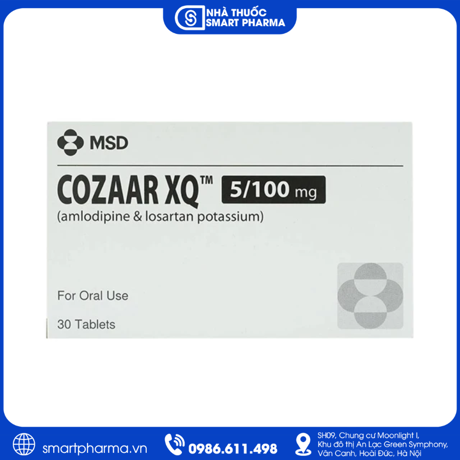 NT Smartpharma (21) Thuốc Cozaar XQ 5/100mg – Điều trị tăng huyết áp vô căn ở người lớn
