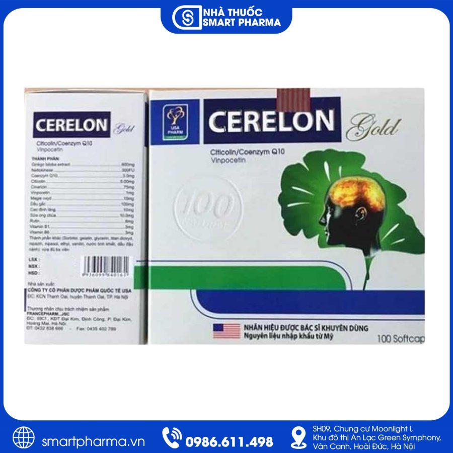 NT Smartpharma (22) Cerelon Gold – Tăng cường tuần hoàn não, cải thiện trí nhớ và giảm hoa mắt, chóng mặt