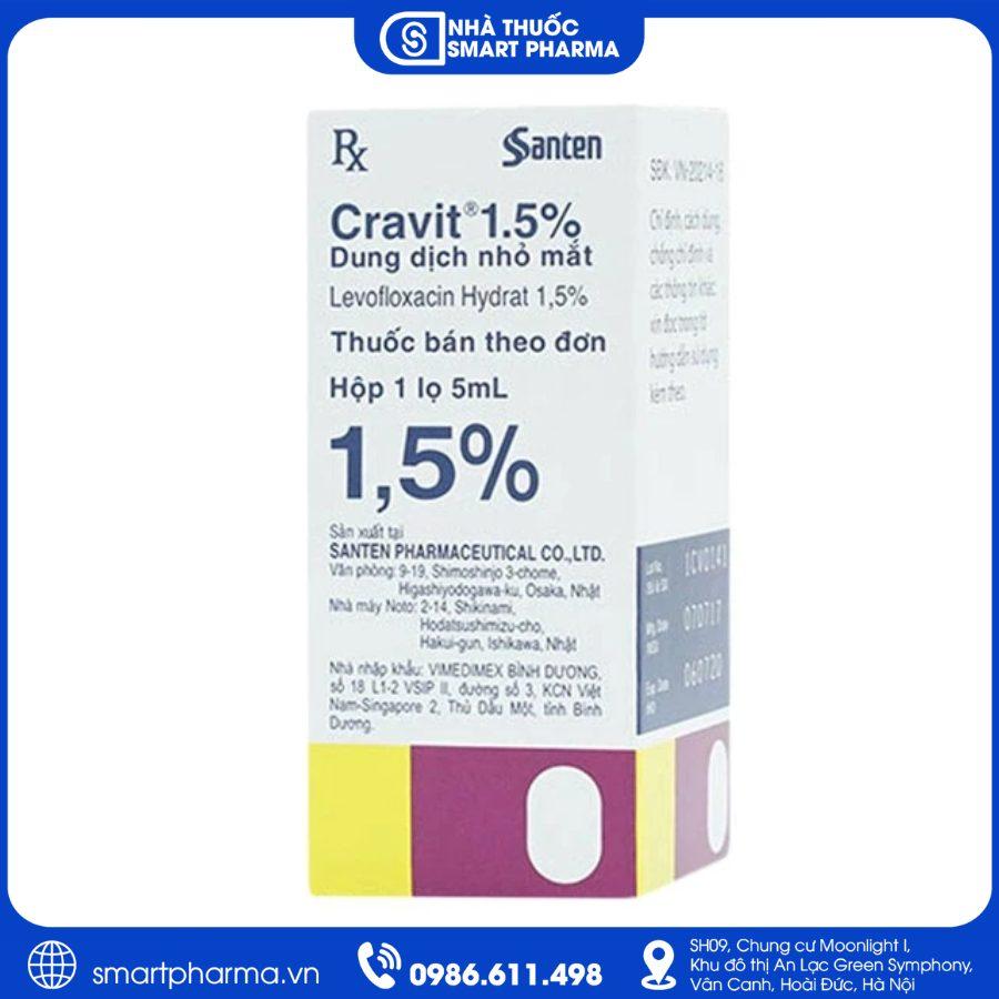 NT Smartpharma (25) Thuốc nhỏ mắt Cravit 1.5% – Điều trị nhiễm khuẩn mắt do vi khuẩn