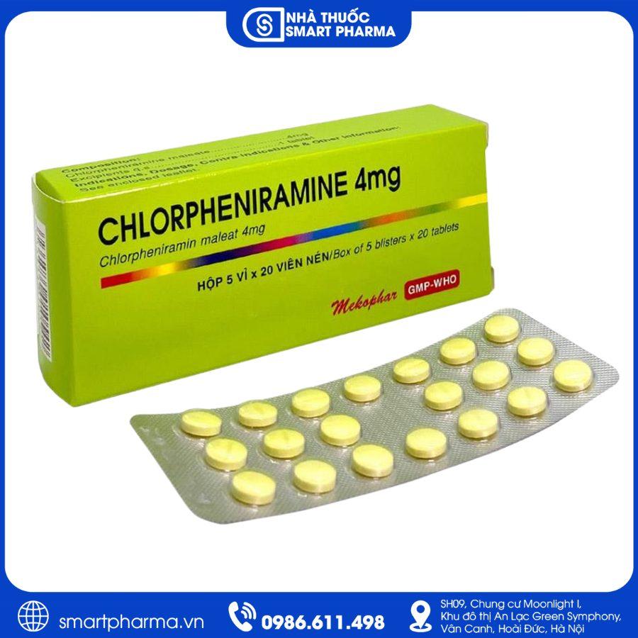 NT Smartpharma (27) Thuốc Chlorpheniramine 4mg Mekophar – Điều trị viêm mũi dị ứng và các triệu chứng dị ứng