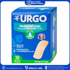 Băng cá nhân Urgo Washproof Large 3.8x7.2cm – Bảo vệ vết thương nhỏ, trầy xước