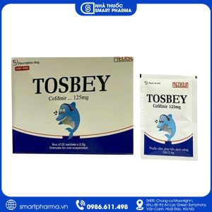 Tosbey 125mg – Kháng sinh điều trị nhiễm khuẩn đường hô hấp và da