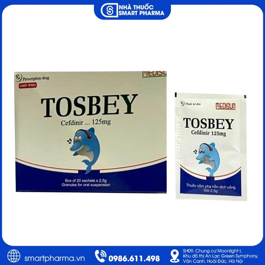 NT Smartpharma (3) Tosbey 125mg – Kháng sinh điều trị nhiễm khuẩn đường hô hấp và da