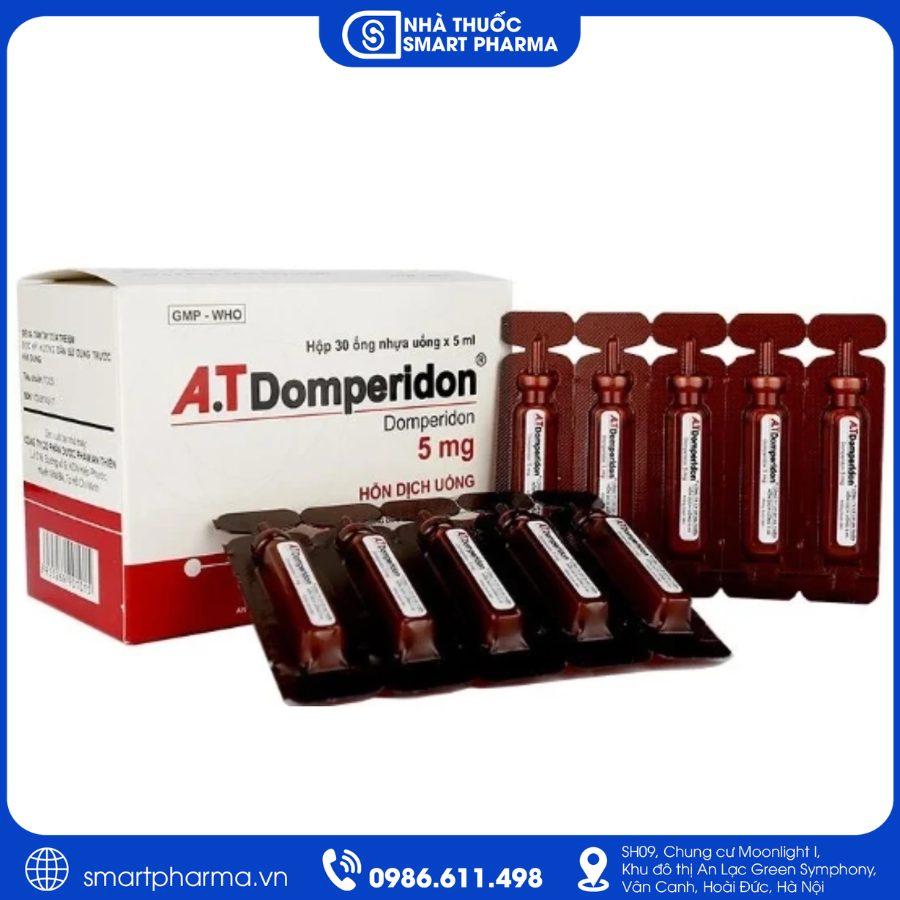 NT Smartpharma (3) Thuốc A.T Domperidon 5mg trị buồn nôn, nôn, đầy bụng khó tiêu