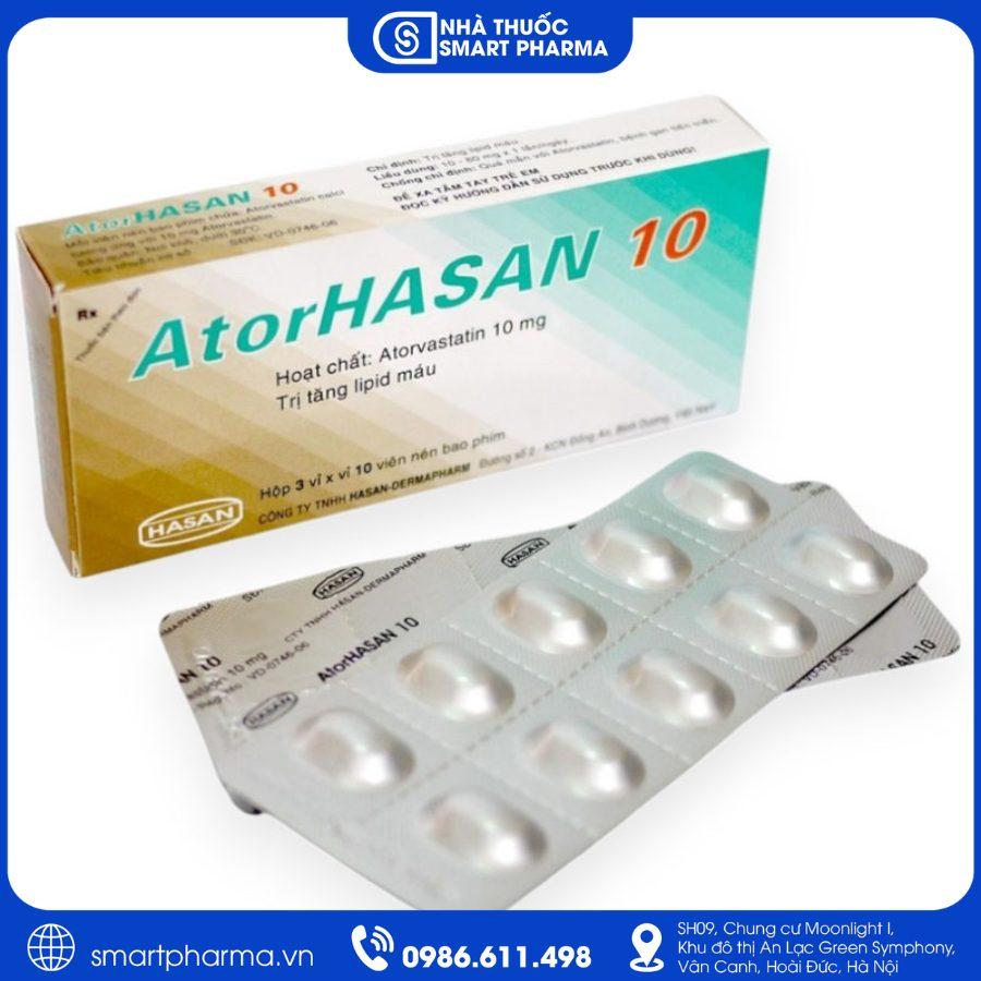 NT Smartpharma (3) Thuốc AtorHasan 10mg giảm cholesterol, phòng ngừa nguy cơ tim mạch