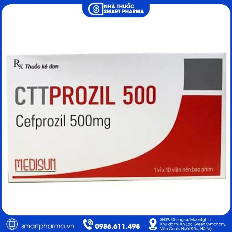 NT Smartpharma (30) Thuốc Cttprozil 500 – Điều trị nhiễm khuẩn đường hô hấp và các bệnh nhiễm khuẩn do vi khuẩn