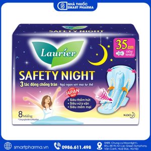 Băng vệ sinh Laurier Safety Night 35cm – Thấm hút tốt, chống tràn ban đêm