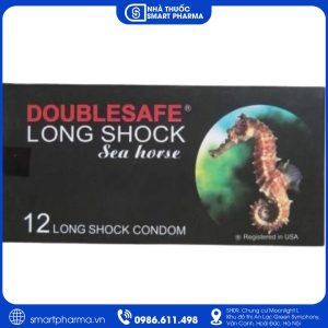 Bao cao su cá ngựa Doublesafe Long Shock hỗ trợ kéo dài thời gian quan hệ, tăng khoái cảm