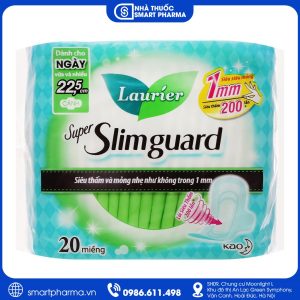 Băng vệ sinh Laurier Super Slimguard ban ngày 22.5cm – Siêu mỏng, thấm hút nhanh, thoải mái