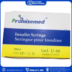 Bơm tiêm Insulin Promisemed 1ml U-40 hỗ trợ tiêm insulin chính xác cho người bệnh đái tháo đường