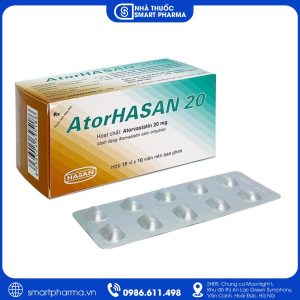 Thuốc AtorHasan 20mg giảm cholesterol, kiểm soát rối loạn lipid máu