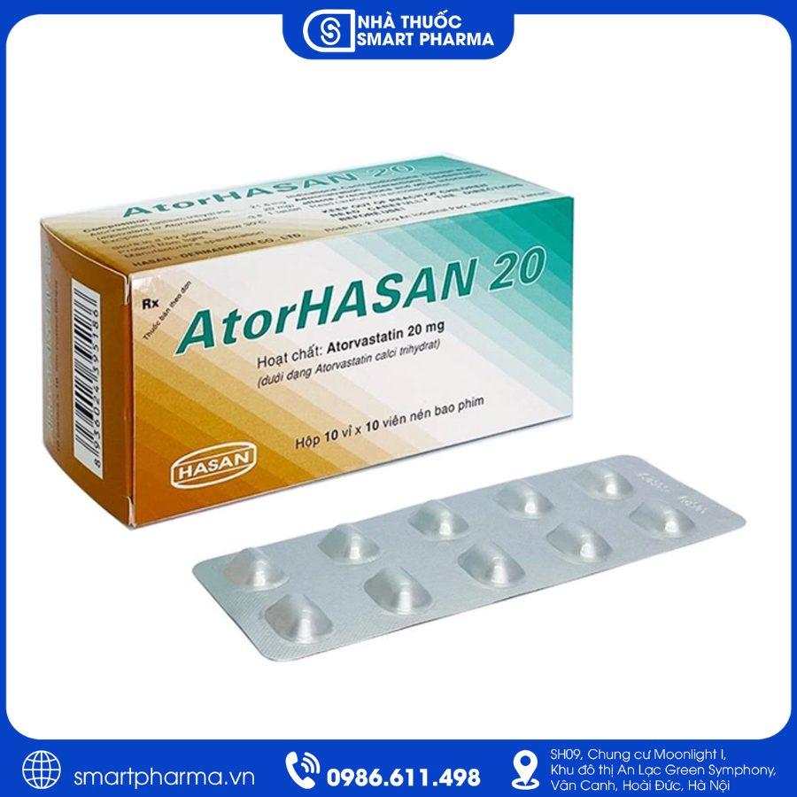 NT Smartpharma (4) Thuốc AtorHasan 20mg giảm cholesterol, kiểm soát rối loạn lipid máu