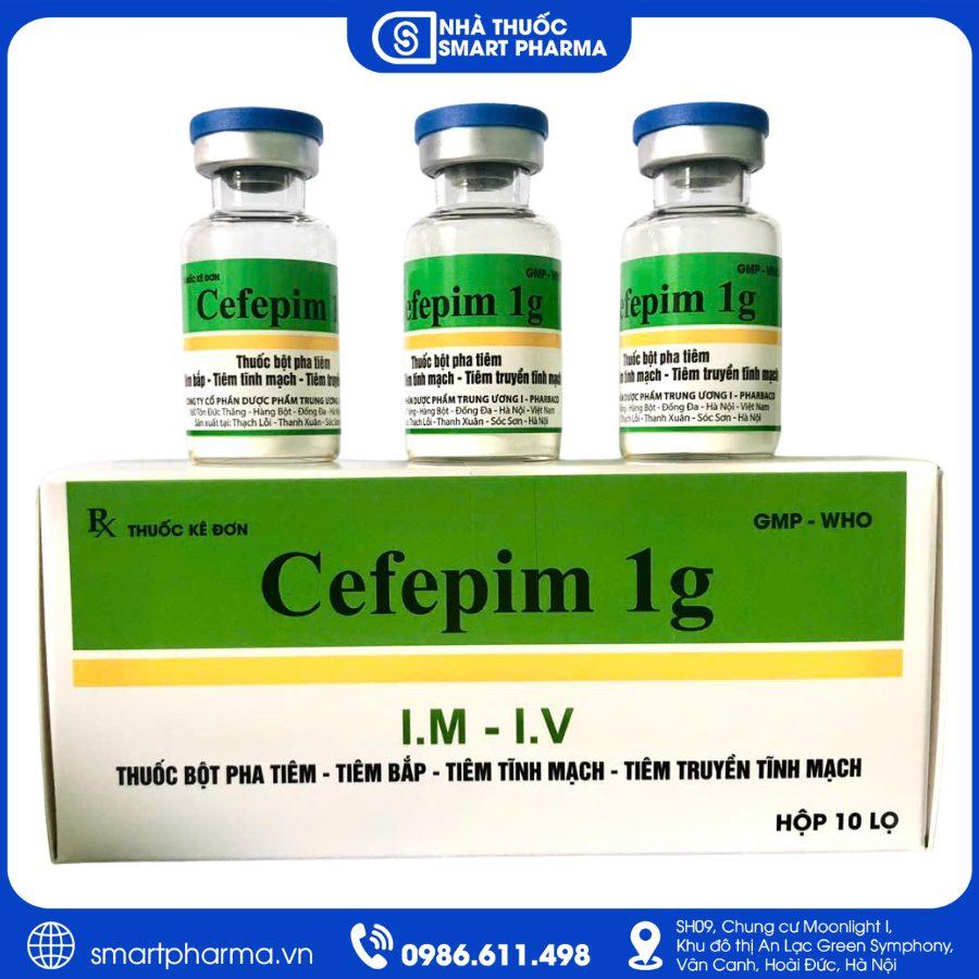 NT Smartpharma (5) Cefepim 1g Pharbaco TW1 – Kháng sinh tiêm điều trị nhiễm khuẩn nặng