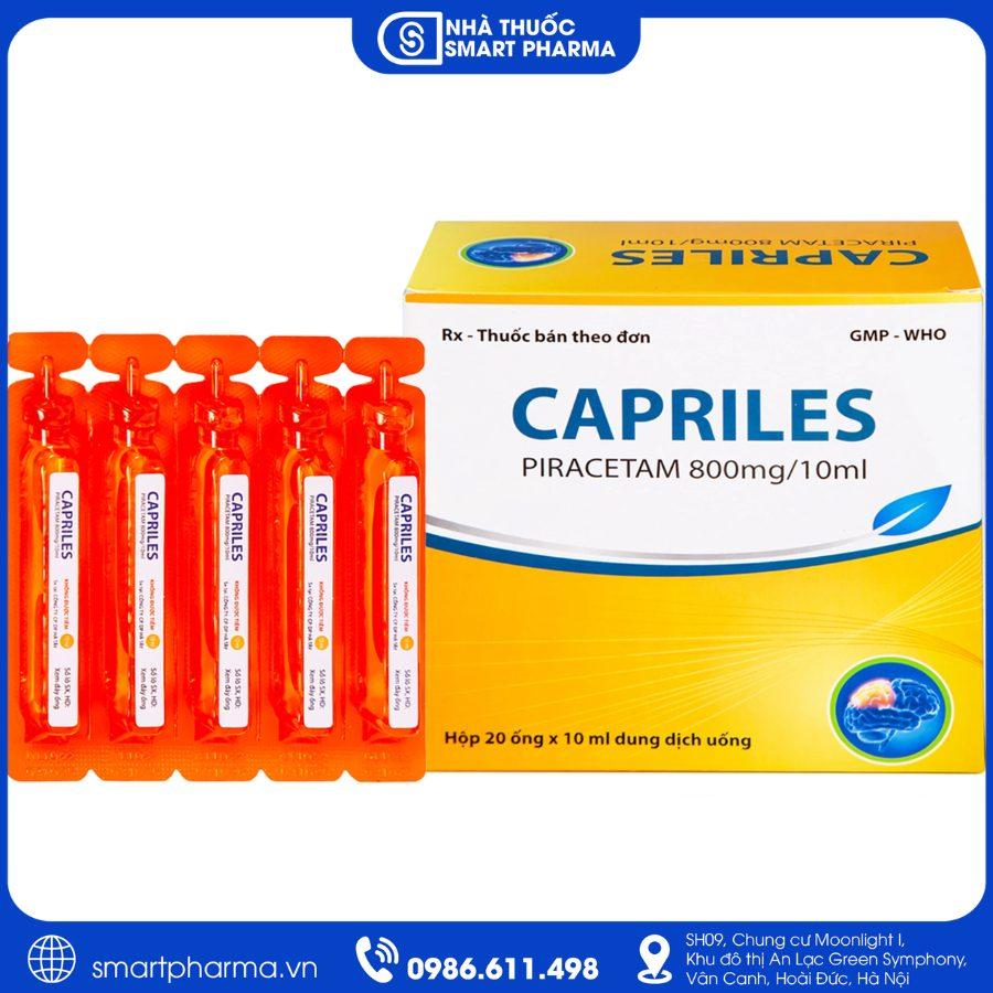 NT Smartpharma Capriles 800mg Piracetam điều trị suy giảm nhận thức, thiếu máu não, rung giật cơ