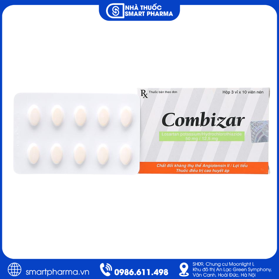NT Smartpharma (5) Thuốc Combizar - Điều trị tăng huyết áp, kiểm soát huyết áp hiệu quả