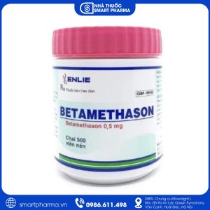 Smart Pharma - Thuốc Betamethason 0,5mg Enlie - Điều trị viêm, dị ứng và các bệnh lý đáp ứng corticosteroid 1 Thuốc Betamethason 0,5mg Enlie - Điều trị viêm, dị ứng và các bệnh lý đáp ứng corticosteroid