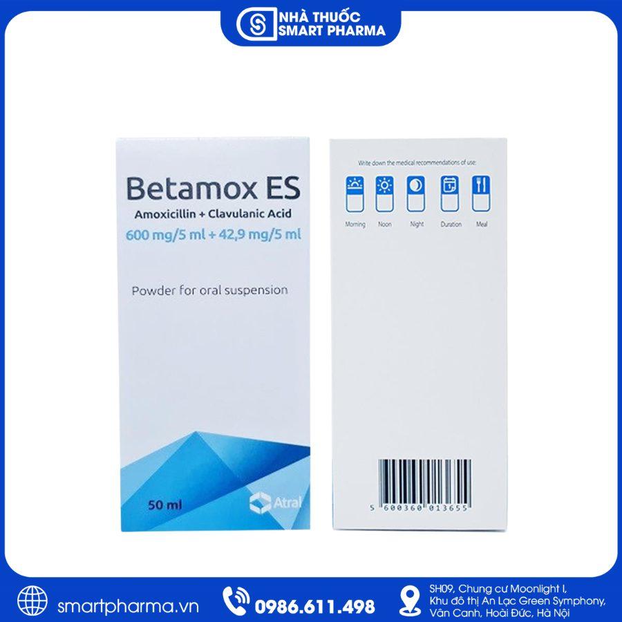 NT Smartpharma (63) Thuốc Betamox ES - Điều trị viêm tai giữa cấp và viêm phổi mắc phải cộng đồng