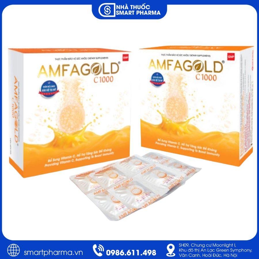 NT Smartpharma (7) Viên sủi Amfagold C1000 bổ sung vitamin C, hỗ trợ tăng cường sức đề kháng và bảo vệ sức khỏe