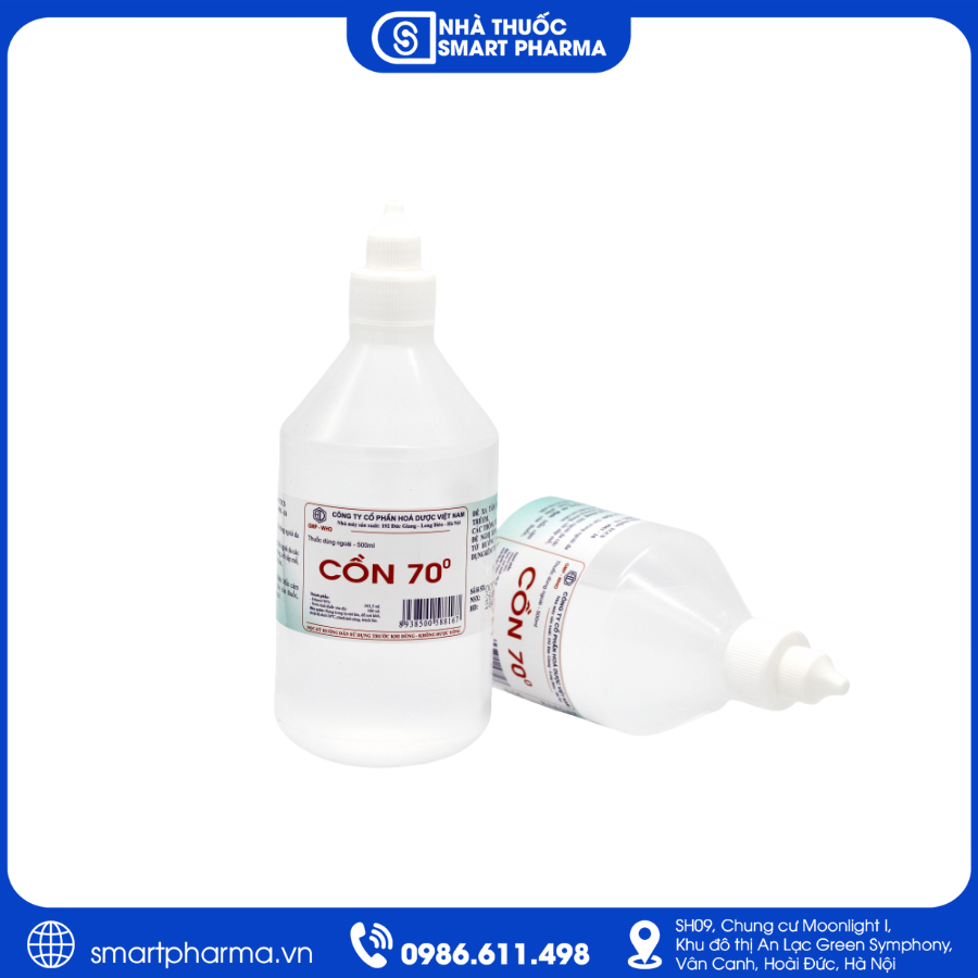 NT Smartpharma (7) Cồn 70° Hóa Dược sát khuẩn vết thương, vệ sinh và tiệt trùng dụng cụ y tế