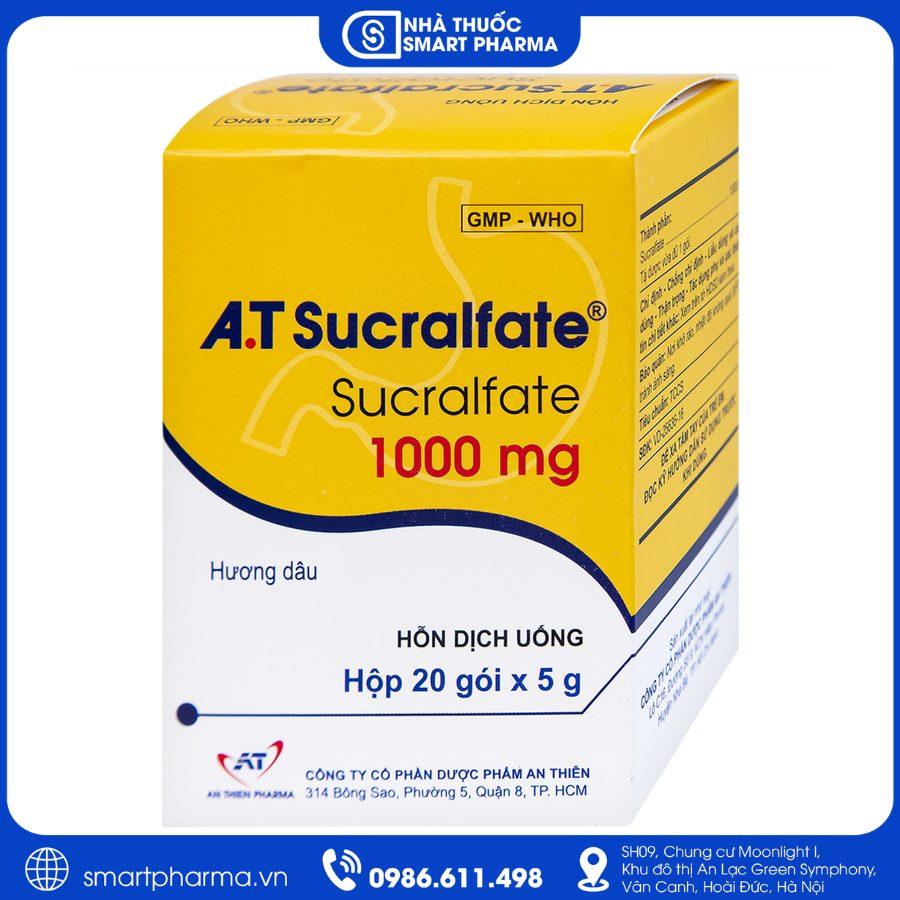 NT Smartpharma (8) Thuốc A.T Sucralfate 1000mg điều trị loét dạ dày, loét tá tràng và viêm niêm mạc dạ dày