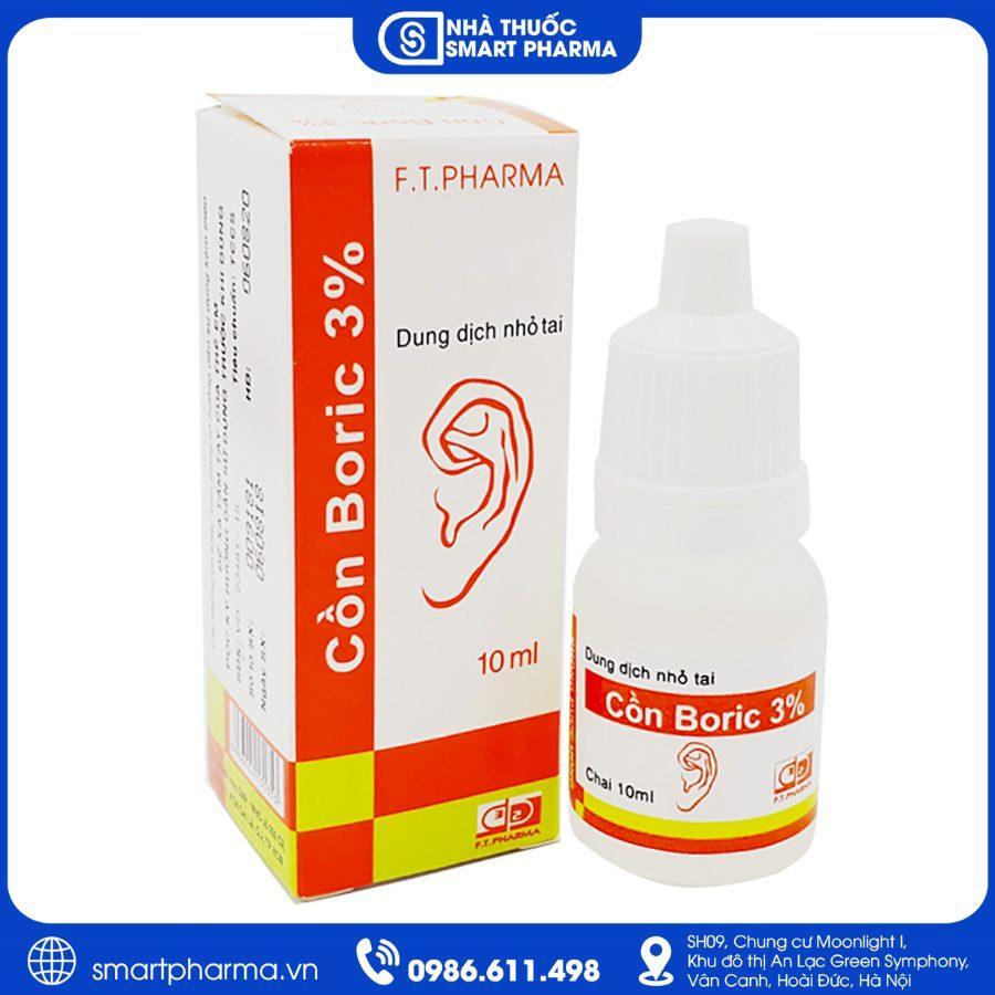 NT Smartpharma (9) Dung dịch nhỏ tai Cồn Boric 3% – Điều trị viêm tai và sát khuẩn tai