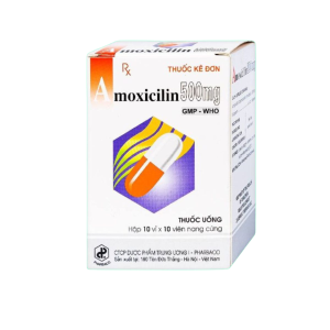 Thuốc Amoxicillin 500mg TW1 điều trị nhiễm khuẩn đường hô hấp, tai mũi họng và tiết niệu (10 vỉ x 10 viên)