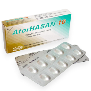Thuốc AtorHasan 10mg HASAN giảm cholesterol, phòng ngừa nguy cơ tim mạch (10 vỉ x 10 viên)