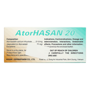 Smart Pharma - Thuốc AtorHasan 20mg HASAN giảm cholesterol và triglycerid trong máu (10 vỉ x 10 viên) 3 Smart Pharma - Nha thuoc Smart Pharma 2026 10 22T081015.124