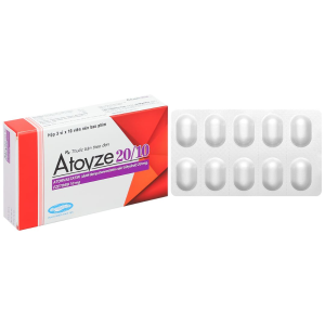 Thuốc Atovze 20/10 Savipharma điều trị tăng cholesterol máu nguyên phát (3 vỉ x 10 viên)