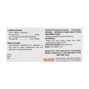 Smart Pharma - Thuốc Mirenzine 5 Medisun dự phòng cơn đau nửa đầu (Hộp 10 vỉ x 10 viên) 3 Smart Pharma - Nha thuoc Smartpharma 10 1