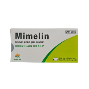 Thuốc Mimelin giảm sưng viêm, phù nề sau phẫu thuật và chấn thương (Hộp 6 vỉ x 10 viên)