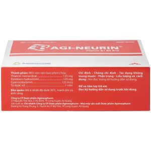 Smart Pharma - Thuốc Agi-Neurin Agimexpharm điều trị rối loạn thần kinh (10 vỉ x 10 viên) 2 Smart Pharma - Nha thuoc Smartpharma 21