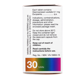 Smart Pharma - Thuốc Minirin 0,1mg điều trị đái tháo nhạt trung ương, đái dầm và tiểu đêm (Lọ 30 viên) 3 Smart Pharma - Nha thuoc Smartpharma 3 1
